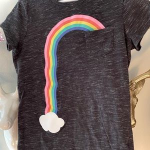 Size 7/8 - Cap sleeve tshirt with rainbow by Cat & Jack.